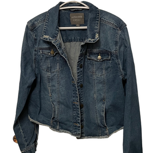 Women’s Alexander Jordan Denim Jacket With Raw Hems Size XL